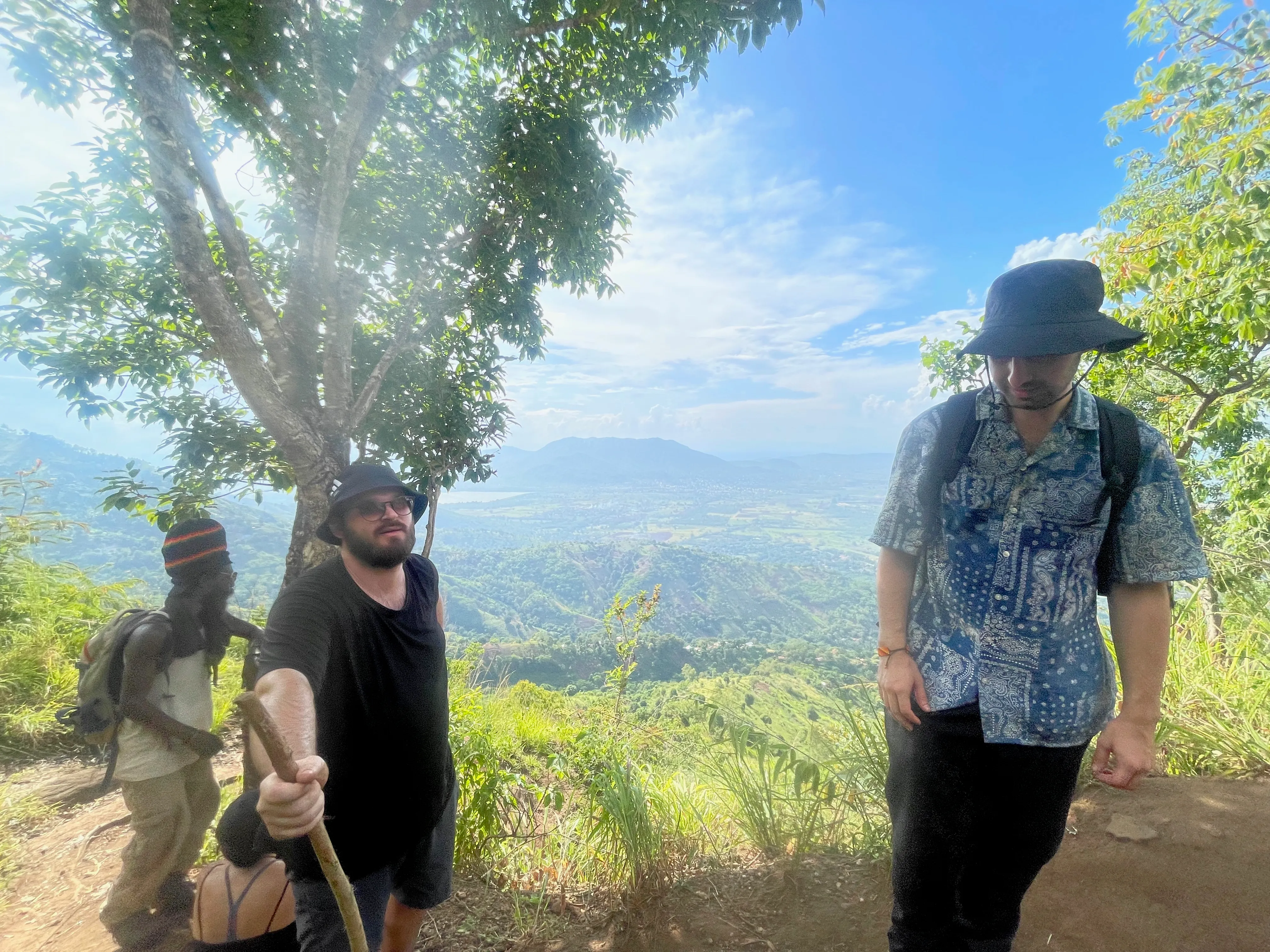 Hikers pausing above the Morogoro landscape